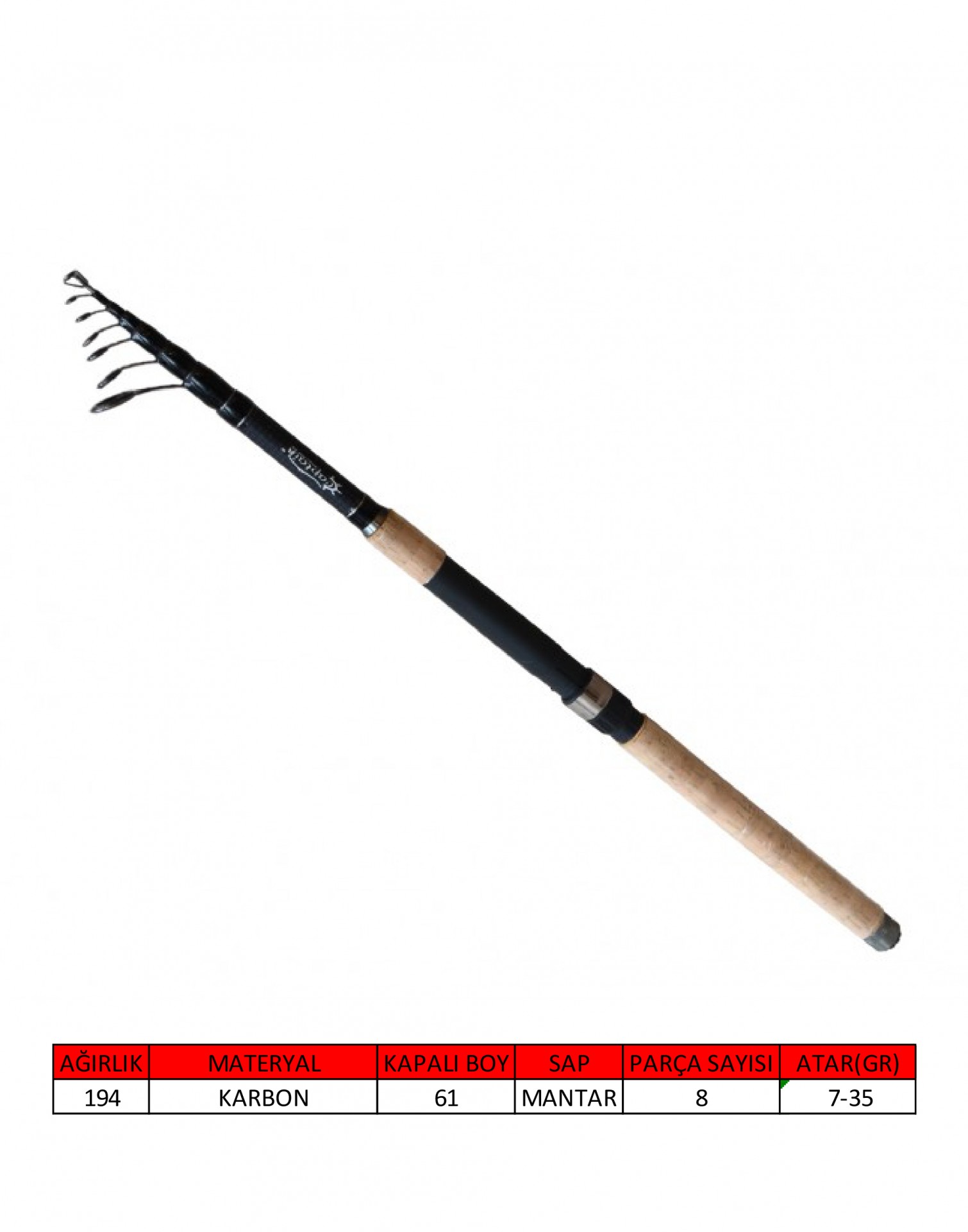 Captain%201639%20Fukido%20300%20cm%20Tele%20Spin%20Kamış%207-35gr%20Atar