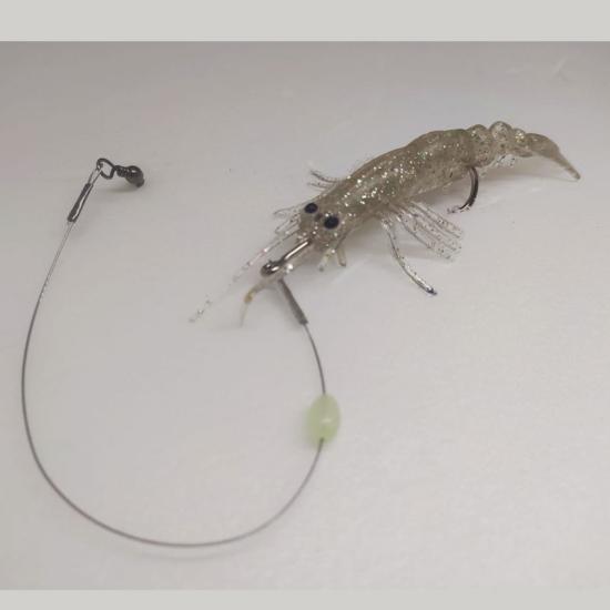 Karides Sahte Silikon Shrimp Balık Yemi Silikon Karides 7,62 cm 6,5 gr Beyaz Simli