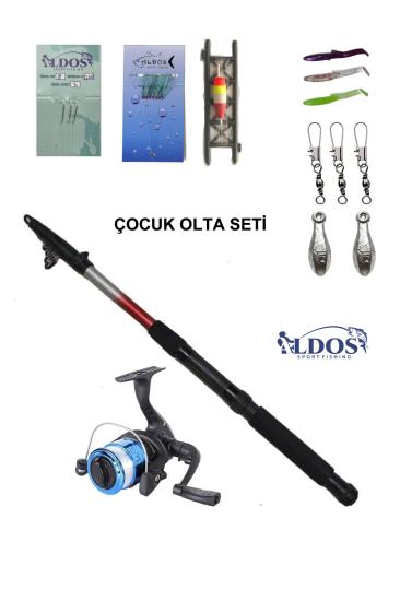 ALDOS 180 Cm Kamış Makina Olta Seti Tam Takım Olta Seti Çocuk Olta Seti Hobi Kıyı Seti