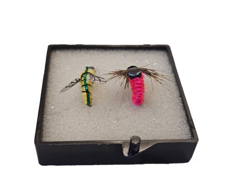 Alabalık Kefal İçin Fly Sinek iğne 2’li özel kutusunda Color 2