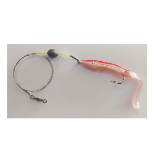 Levrek Lüfer Avcısı Çelik Telli Silikon Balık Kırmızı 11 cm