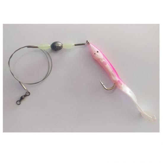 Levrek Lüfer Avcısı Çelik Telli Silikon Balık Pembe 11 cm