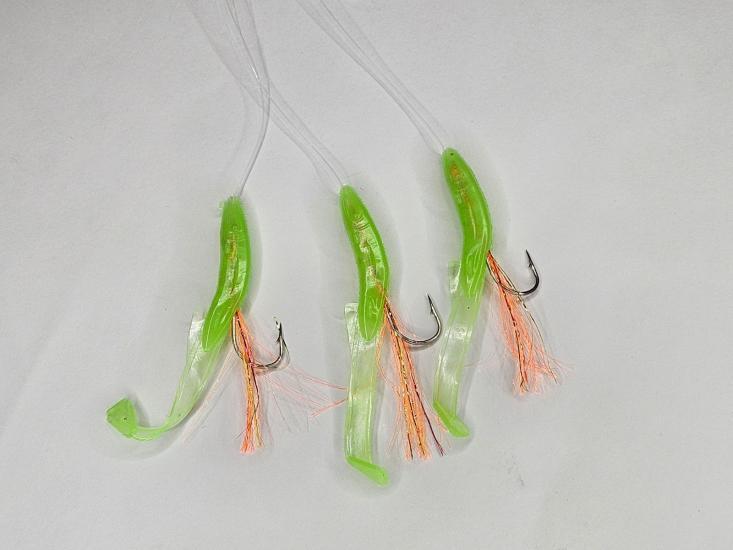ALDOS Silikon At Çek Takımı, V8 Silikon Balıklı Çapari 6,5 cm Fıstık
