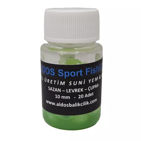 ALDOS Sarımsak Kokulu 10 mm Silikon Yumuşak Sazan Turna Çupra Levrek Dip Yemi (20 Adet)