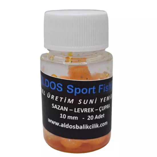 ALDOS Vanilya Kokulu 10 mm Silikon Yumuşak Sazan Turna Çupra Levrek Dip Yemi (20 Adet)