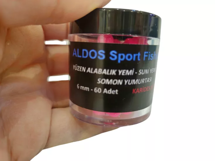 ALDOS Karides Kokulu Yüzen Silikon Top Alabalık Somon Yemi, Somon Yumurtası (60 adet) Pembe