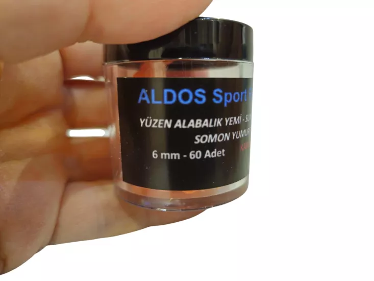ALDOS Karides Kokulu Yüzen Silikon Top Alabalık Somon Yemi, Somon Yumurtası (60 adet) Turuncu