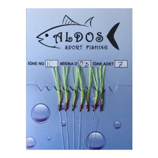 Aldos Çapari İstavrit Çaparisi 10 no kırmızı 7 iğneli
